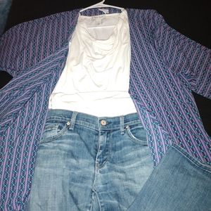 Solid white cowl neck tank